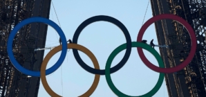 Olympic rings on Eiffel Tower mark 50 days to Paris Games start