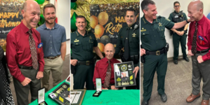 Florida deputy who was once paralyzed walks into his retirement party