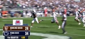 Nicholas Singleton goes 41 yards UNTOUCHED in a WILD rushing TD to give Penn State a 34-24 lead over Bowling Green