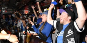 Taking in a World Series game at a Dodgers bar in New York