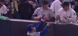 Yankee Stadium fan ejected for prying ball out of Mookie Betts’ glove at World Series