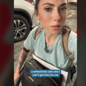 Woman in Wheelchair Leaves Hospital, Frustrated Over What’s Next to Her Car