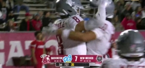 Carlos Hernandez catches deep 28-yard touchdown pass to help Washington State even the score against New Mexico