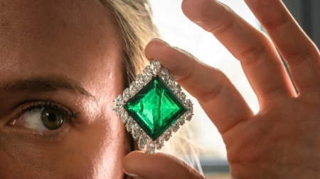 Aga Khan emerald, world’s most expensive green stone, fetches record $9 million at auction