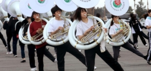 As Rose Parade nears, California greets visiting bands