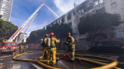 Historic former Morrison Hotel destroyed by fire in downtown L.A.