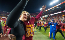 Commanders Pro Bowl Star Proposes to Girlfriend on Sideline After Wild Victory