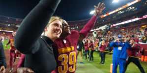 Commanders Pro Bowl Star Proposes to Girlfriend on Sideline After Wild Victory