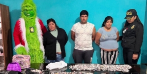 Police officer dressed as the Grinch leads drug bust in Peru