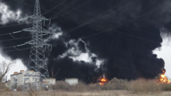 Fire Rips Through Russian Oil Depot Deep Behind Frontline