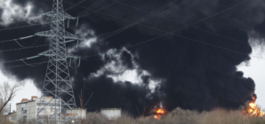 Fire Rips Through Russian Oil Depot Deep Behind Frontline