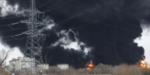 Fire Rips Through Russian Oil Depot Deep Behind Frontline