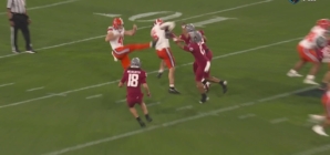 Washington State takes a 21-14 lead over Syracuse after a blocked punt and Josh Meredith recovery