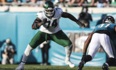 Jets’ OL Olu Fashanu Carted Off Field Following Scary Leg Injury