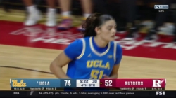 Lauren Betts muscles her way inside for the tough bucket, extending UCLA’s lead over Rutgers