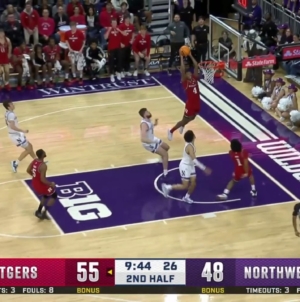 Ace Bailey throws down NASTY alley-oop to extend Rutgers' lead against Northwestern