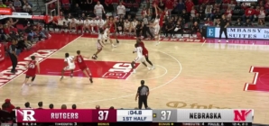 Rutgers' Ace Bailey hits a clutch 3-pointer for Rutgers going into halftime vs. Nebraska