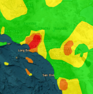 Map Shows the Air Quality of the Los Angeles as Officials Struggle to Contain Fires