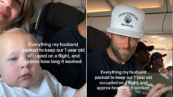 Everything Dad Bought To Occupy Baby on Flight—and How Long It Worked For