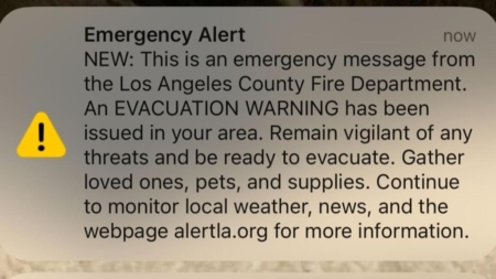 Emergency evacuation alert sent in error to Los Angeles residents