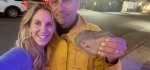 Heart-shaped rock recovered from Palisades fire gives family hope amid devastation