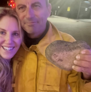 Heart-shaped rock recovered from Palisades fire gives family hope amid devastation