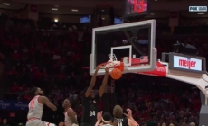 Xavier Booker slams down ferocious two-handed dunk to seal Michigan State's 69-62 victory over Ohio State