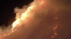 Fire breaks out along 405 Freeway in Sepulveda Pass