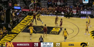 Iowa's Seydou Traore throws down a NASTY contact jam vs. Minnesota