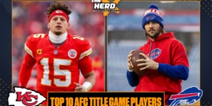 Mahomes-Allen duo, Travis Kelce and James Cook highlight Colin’s Top 10 in AFC Title Game | The Herd