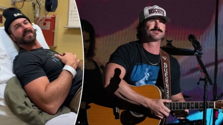 Country singer Riley Green braves brutal cold after hospitalized on hunting trip