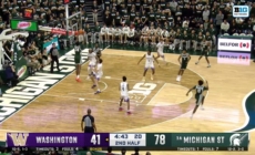 Xavier Booker throws down strong two-handed alley-oop to seal Michigan State's 88-54 win over Washington