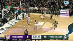 Xavier Booker throws down strong two-handed alley-oop to seal Michigan State's 88-54 win over Washington