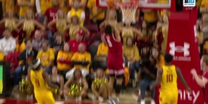 John Tonje throws down strong two-handed dunk to extend Wisconsin's lead against Maryland