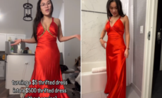 Woman Hits Thrift for Urgent Wedding Outfit—’Floored’ by $10 Item She Finds