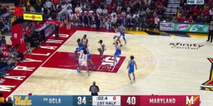 UCLA's Tyler Bilodeau makes halftime buzzer-beater to trim Maryland's lead to four points