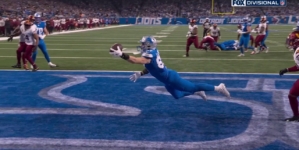 Sam LaPorta makes RIDICULOUS one-handed catch for a TD, giving Lions lead vs. Commanders | NFL Highlights