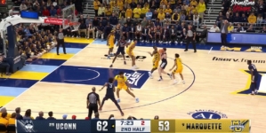 UConn's Alex Karaban hits a tough jumper late in the shot clock to extend lead over Marquette