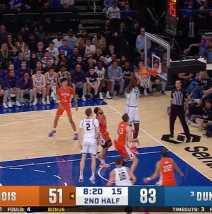 Cooper Flagg links up with Khaman Maluach for ALLEY-OOP DUNK as Duke leads Illinois