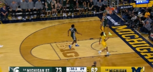 Michigan State's Jaden Akins throws down dunk to seal win against Michigan