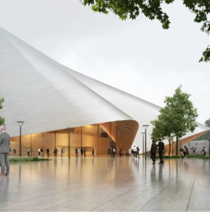 A solar-powered roof wraps new mega modern opera house