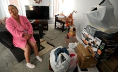 A homeless woman who occupied her old, vacant home is saying goodbye