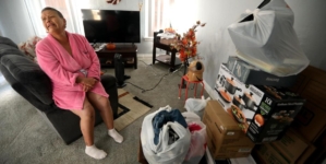 A homeless woman who occupied her old, vacant home is saying goodbye