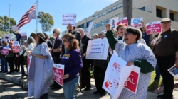 ‘I helped elect her’: Protesting Medi-Cal cuts at O.C. rep’s office