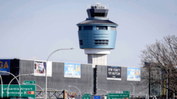 Plane’s wing hits runway during landing attempt at New York’s LaGuardia Airport