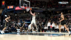 Tre Donaldson gets the steal and finds Danny Wolf for the finish, extending Michigan's lead vs. Purdue