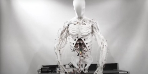 Creepy humanoid robot moves using 1,000 eerie artificial muscles