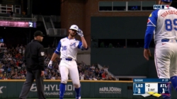 Braves' Eli White hits a game-tying triple vs. Dodgers