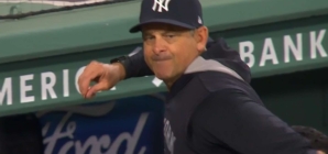 Yankees' manager Aaron Boone throws gum on field and gets ejected from game vs. Red Sox