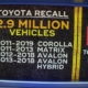 Toyota recalls 2.9 million vehicles over air bag issue